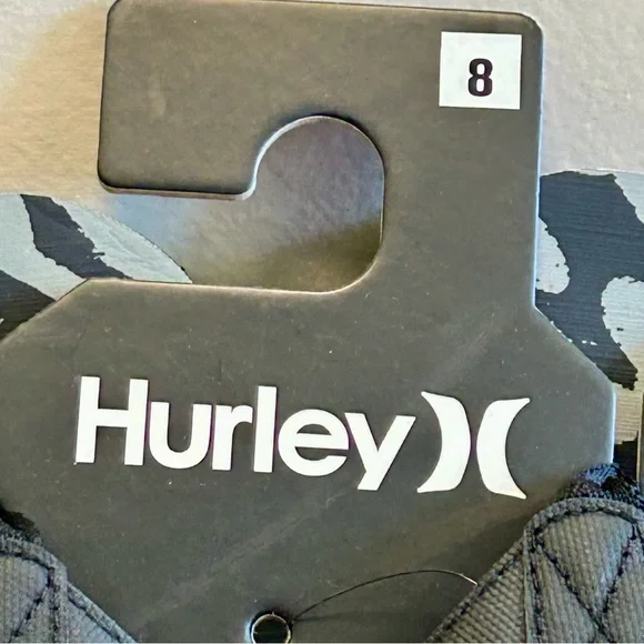 Hurley Black and Gray Flip Flops Men’s Sz 7, 8 or 9 NWT - Picture 2 of 8